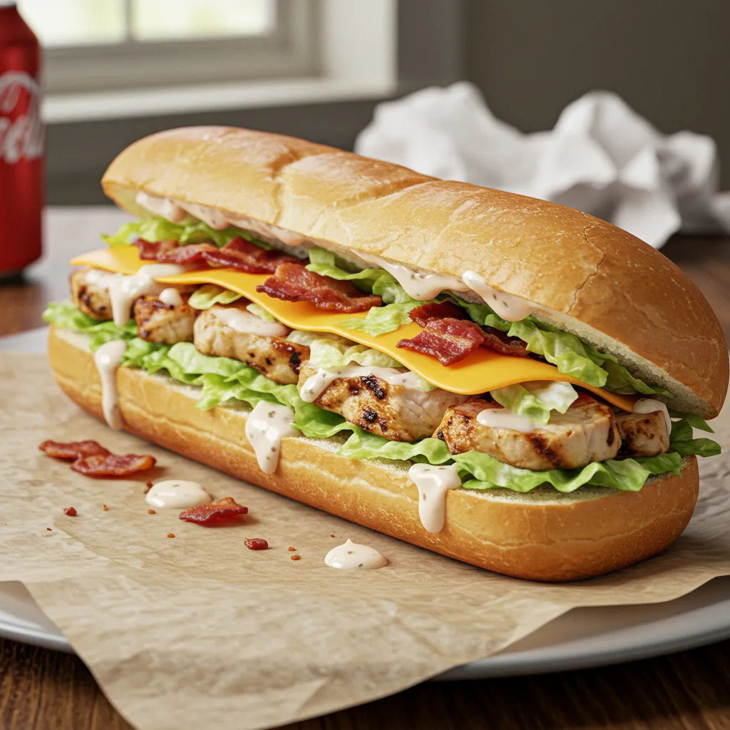 Chopped Chicken Bacon Ranch Sub: Restaurant-Style Loaded Sandwich Perfection - secondary view